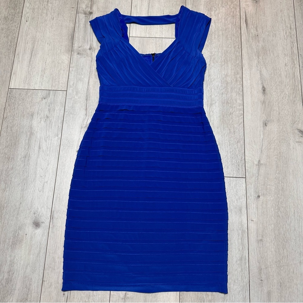 Adrianna Papell Royal Blue Midi Dress